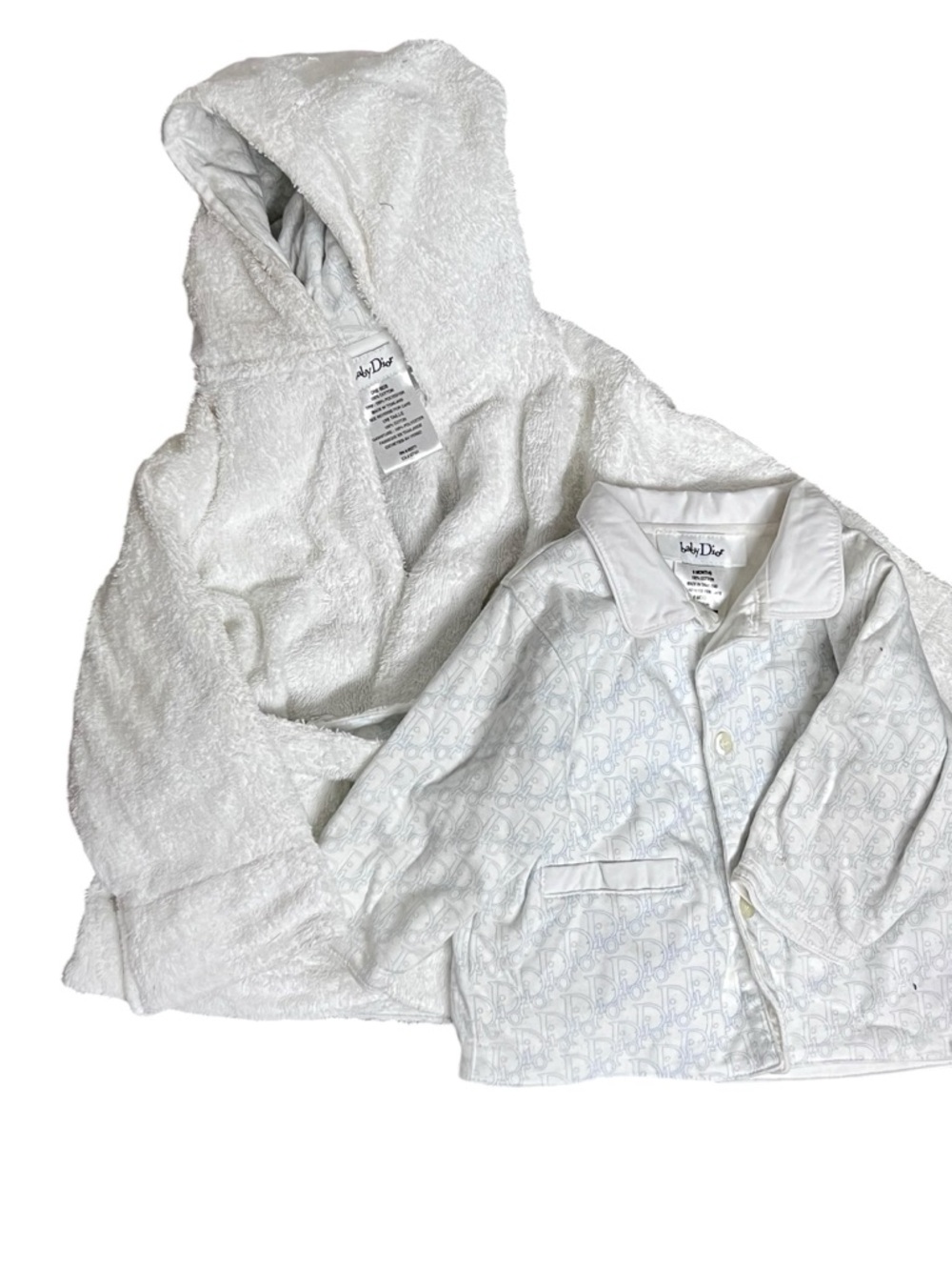 Vintage‎ Baby Dior White Hooded Bathrobe & Jacket Set